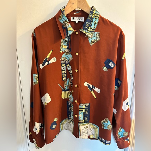 Vintage Serge printed dress shirt - Picture 1 of 5